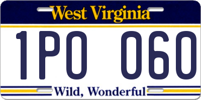 WV license plate 1PO060