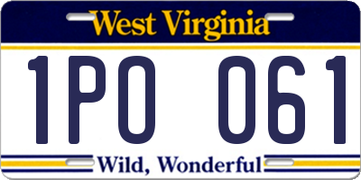 WV license plate 1PO061