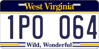 WV license plate 1PO064