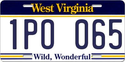 WV license plate 1PO065