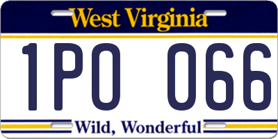 WV license plate 1PO066