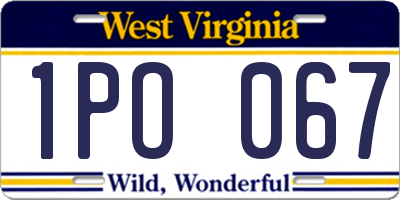 WV license plate 1PO067