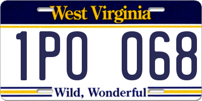 WV license plate 1PO068