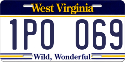 WV license plate 1PO069