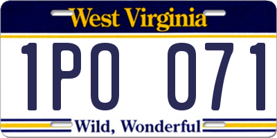 WV license plate 1PO071