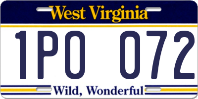 WV license plate 1PO072
