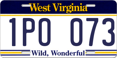 WV license plate 1PO073