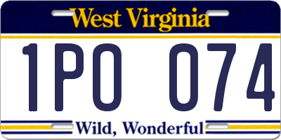 WV license plate 1PO074