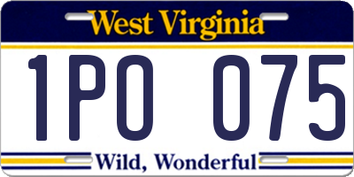 WV license plate 1PO075