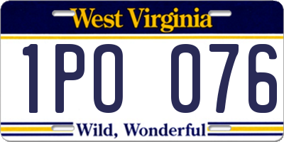 WV license plate 1PO076