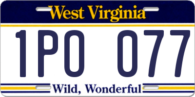 WV license plate 1PO077
