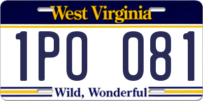 WV license plate 1PO081
