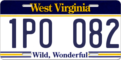 WV license plate 1PO082