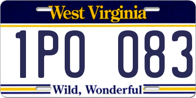 WV license plate 1PO083