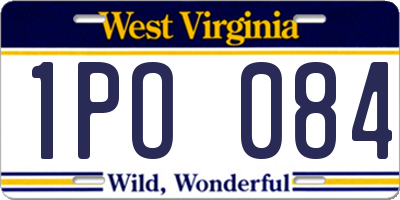 WV license plate 1PO084