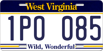 WV license plate 1PO085