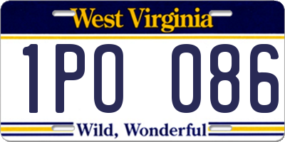 WV license plate 1PO086
