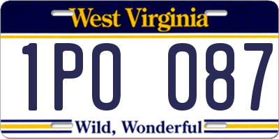 WV license plate 1PO087