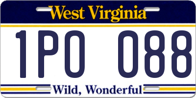 WV license plate 1PO088