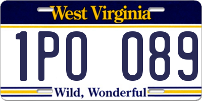WV license plate 1PO089