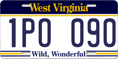WV license plate 1PO090