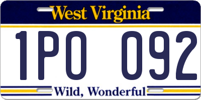 WV license plate 1PO092