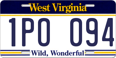 WV license plate 1PO094