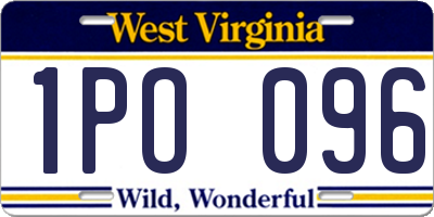 WV license plate 1PO096