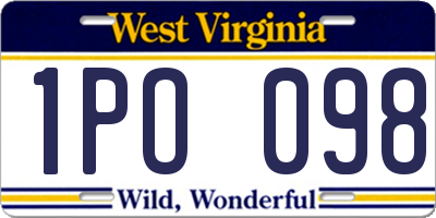 WV license plate 1PO098