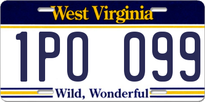 WV license plate 1PO099