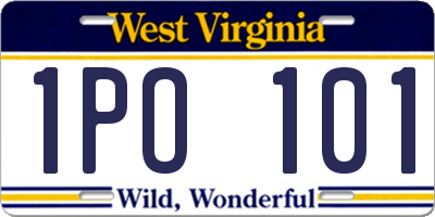 WV license plate 1PO101