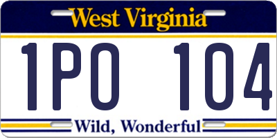 WV license plate 1PO104