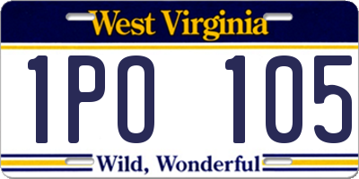 WV license plate 1PO105