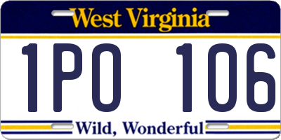 WV license plate 1PO106