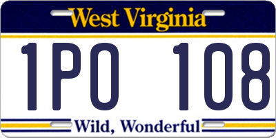 WV license plate 1PO108