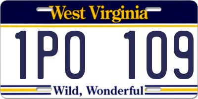 WV license plate 1PO109