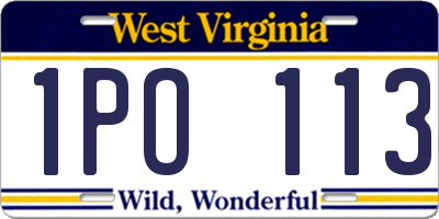 WV license plate 1PO113