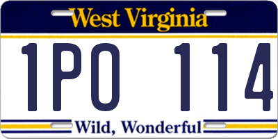WV license plate 1PO114
