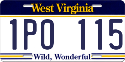 WV license plate 1PO115