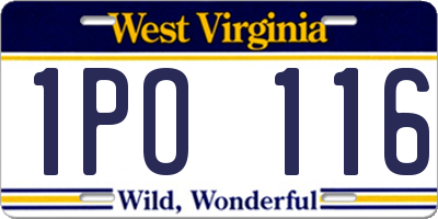 WV license plate 1PO116