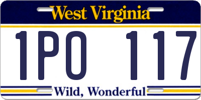 WV license plate 1PO117