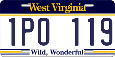 WV license plate 1PO119