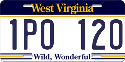 WV license plate 1PO120