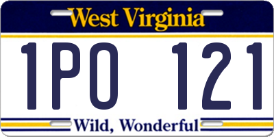 WV license plate 1PO121