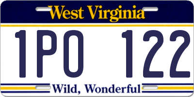 WV license plate 1PO122
