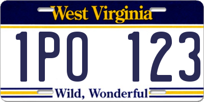 WV license plate 1PO123