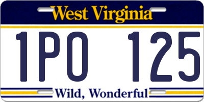 WV license plate 1PO125