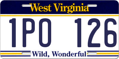 WV license plate 1PO126