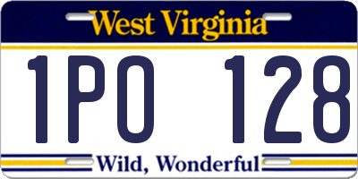 WV license plate 1PO128