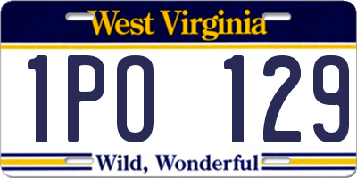 WV license plate 1PO129